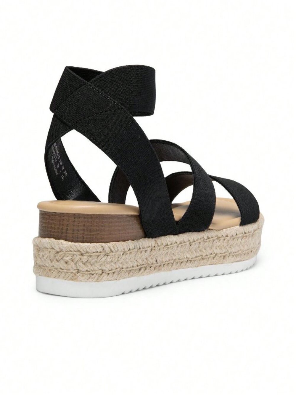 Black Vacation Women's Wedges Open Toe Ankle Strap Buckle Ankle Strap Sandals - Picture 2 of 11